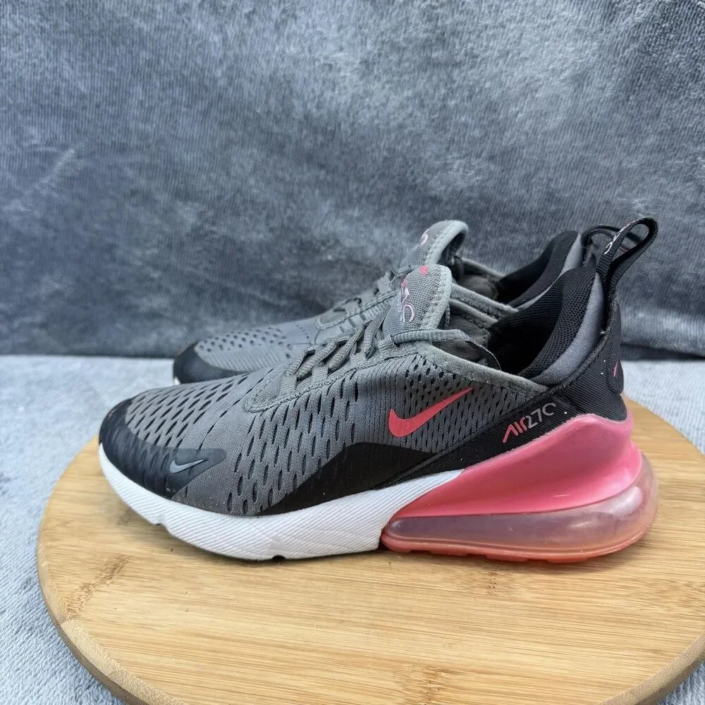 Nike Air Max 270 Shoes Boys Size 5Y Gray Pink Running Sneakers 943345-031
